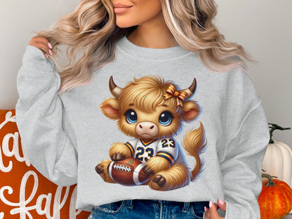 Cute Cartoon Cow Football Sweatshirt Product Type