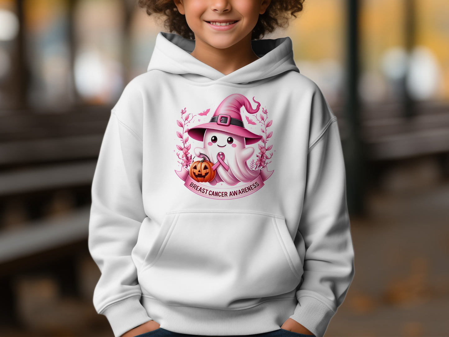 Adorable Breast Cancer Awareness Ghost Hoodie product