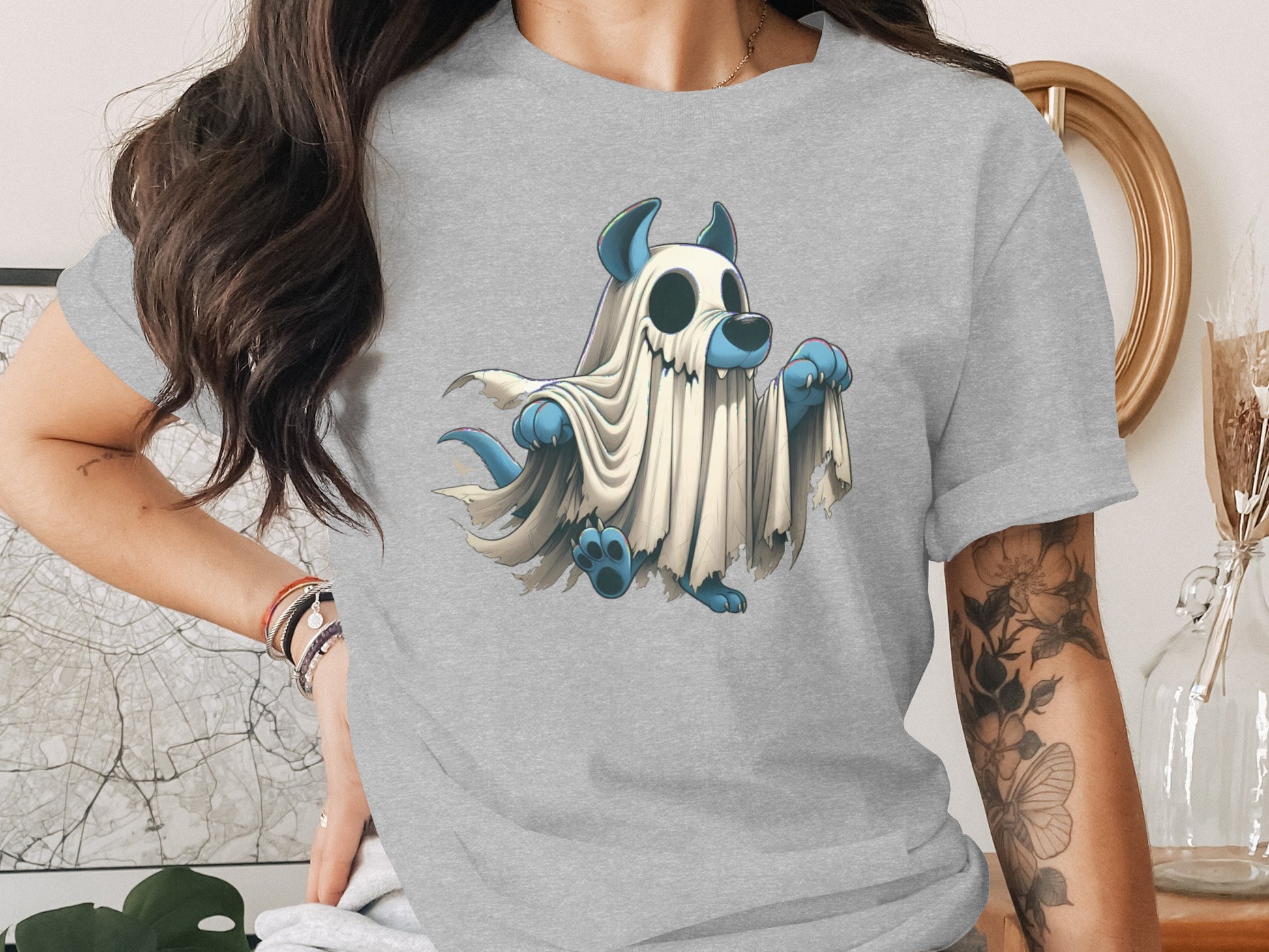 Cute Ghost Dog Art Illustration T-Shirt product
