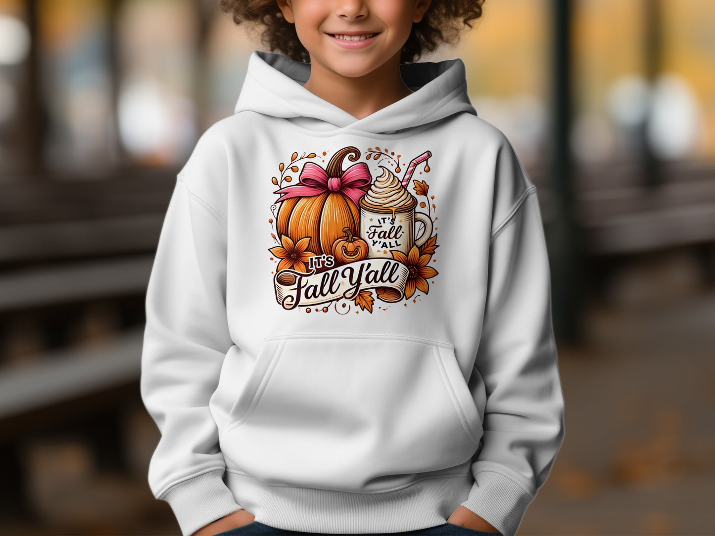 It's Fall Y'all Cute Pumpkin and Spice Hoodie product