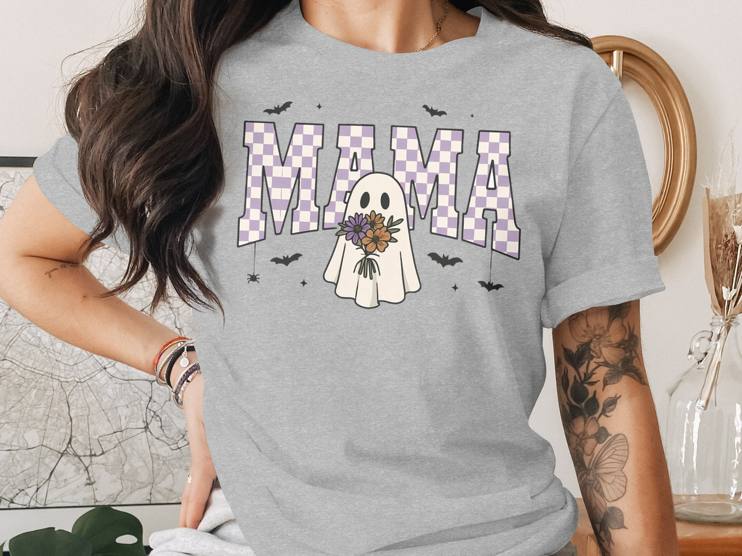 MAMA Ghost Graphic Tee Halloween Shirt Product