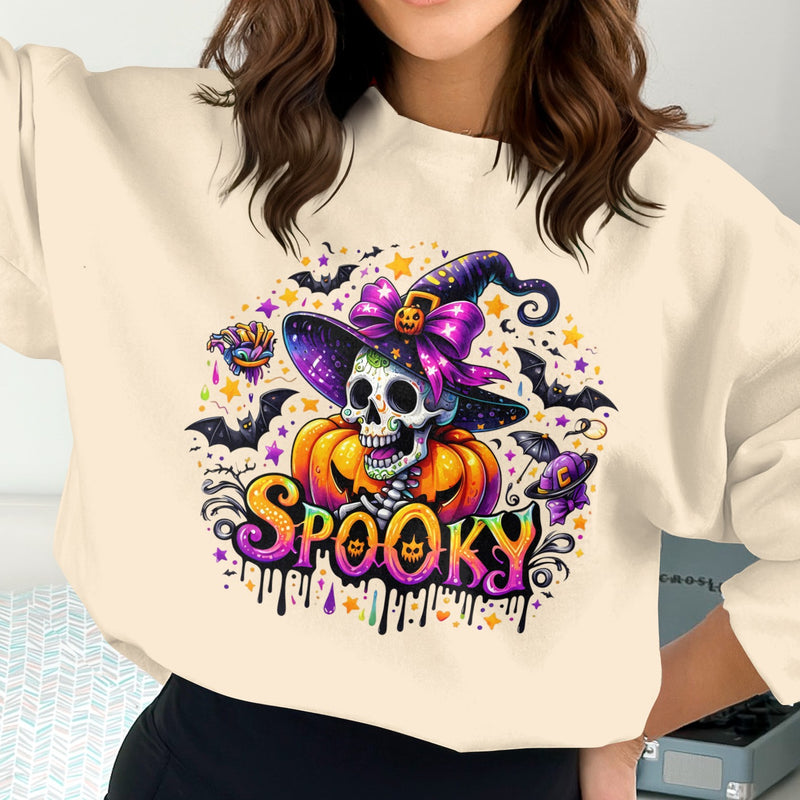 Spooky Skull Halloween Sweatshirt | Cozy Fall Outfit