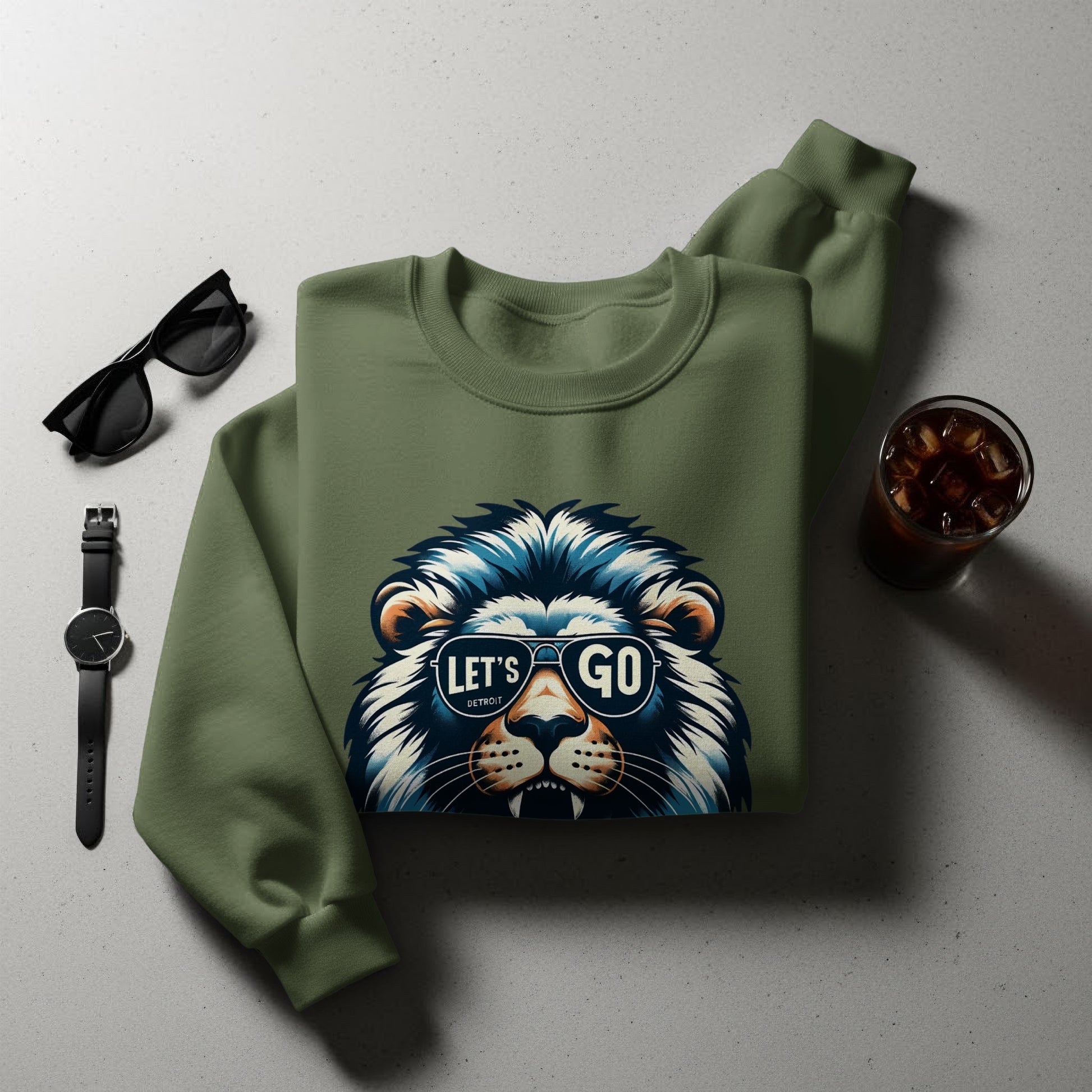 Cool Lion Let's Go Slogan Graphic Sweatshirt product