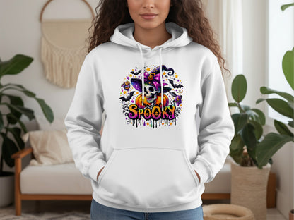 Spooky Skeleton with Pumpkin Hat Halloween Hoodie Product