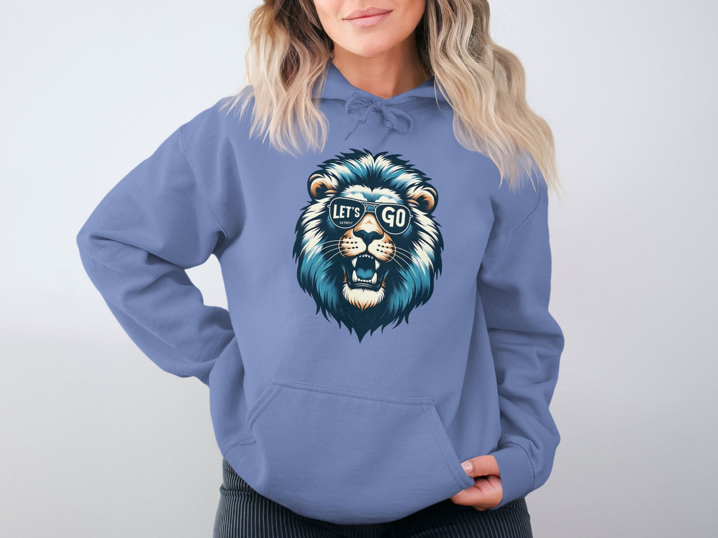 Bold Blue Lion Let's Go Graphic Hoodie product