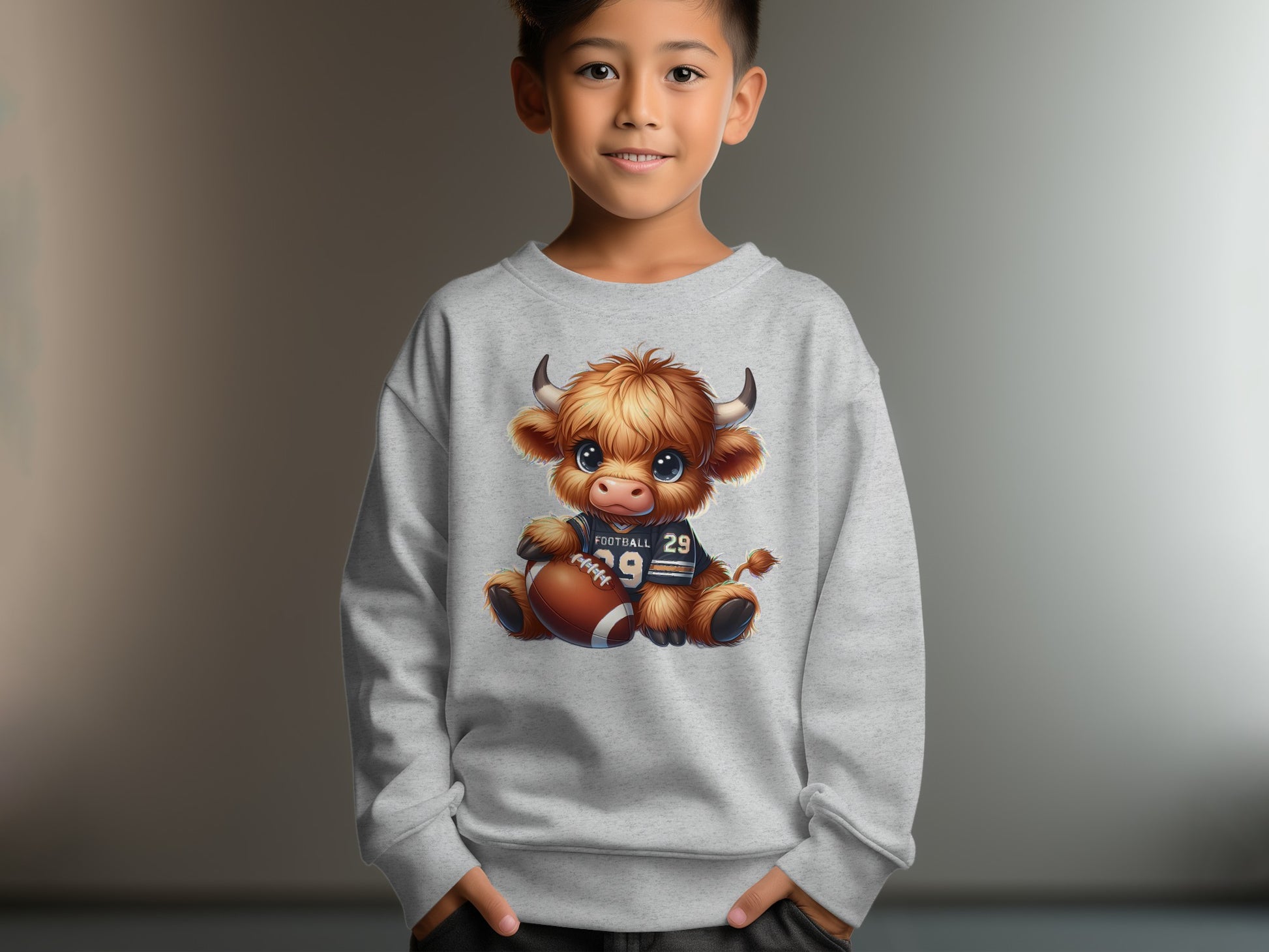 Cute Cartoon Football Bull Kids Sweater product