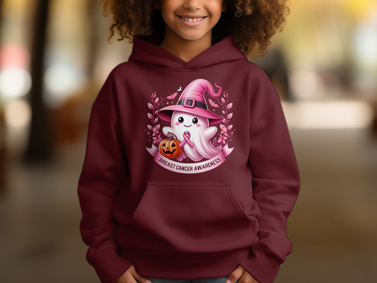 Breast Cancer Awareness Witch Ghost Hoodie product