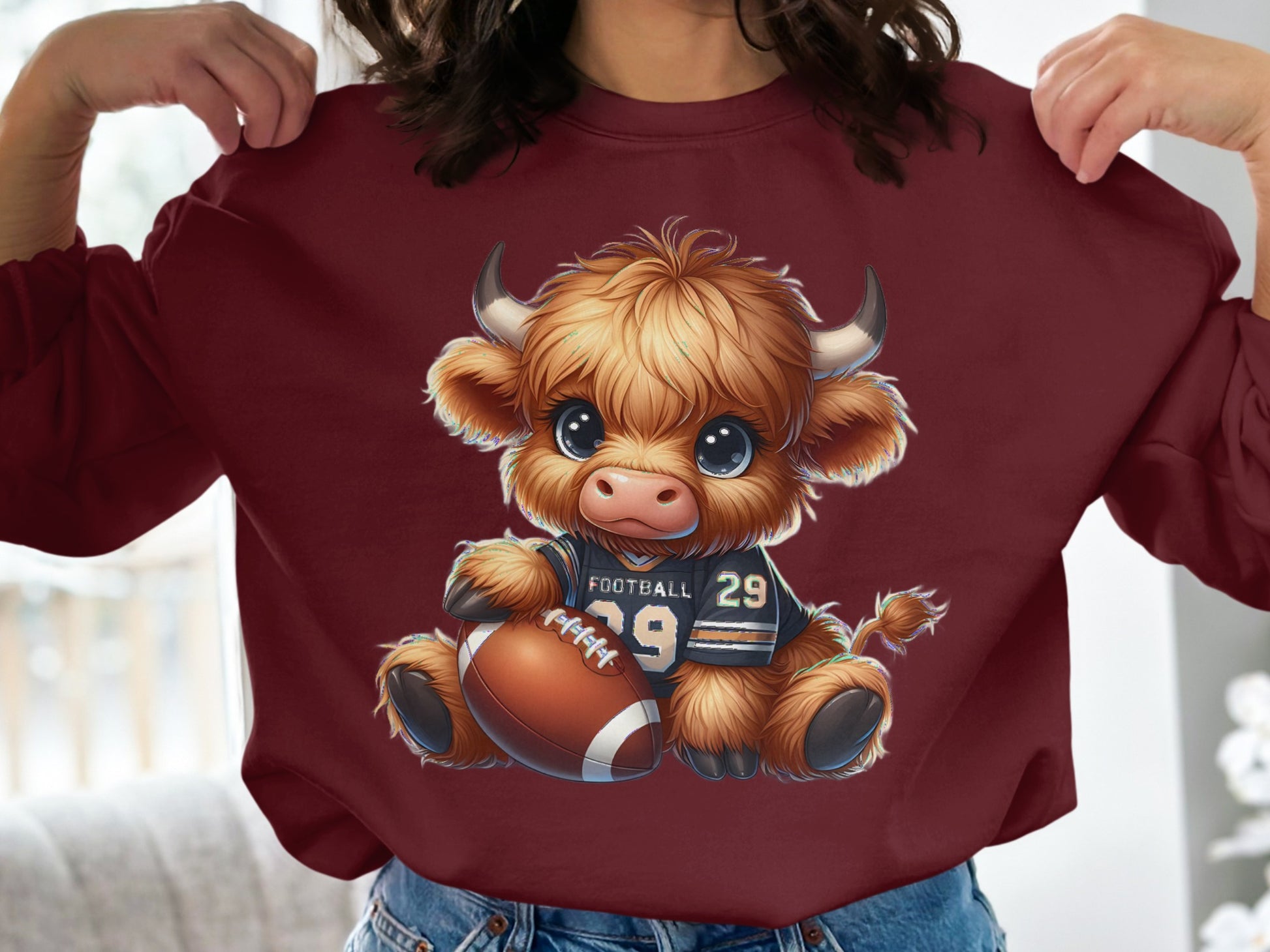 Adorable Football Bull Graphic Design Sweatshirt product