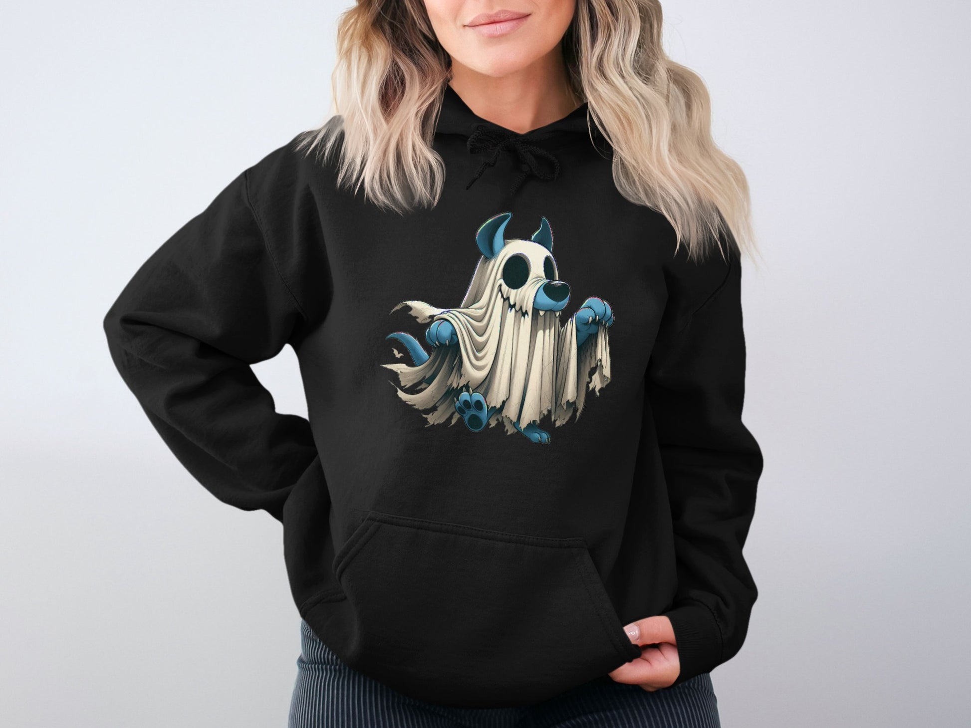 Ghostly Blue Pup Hoodie Stylish Unisex Sweatshirt product type
