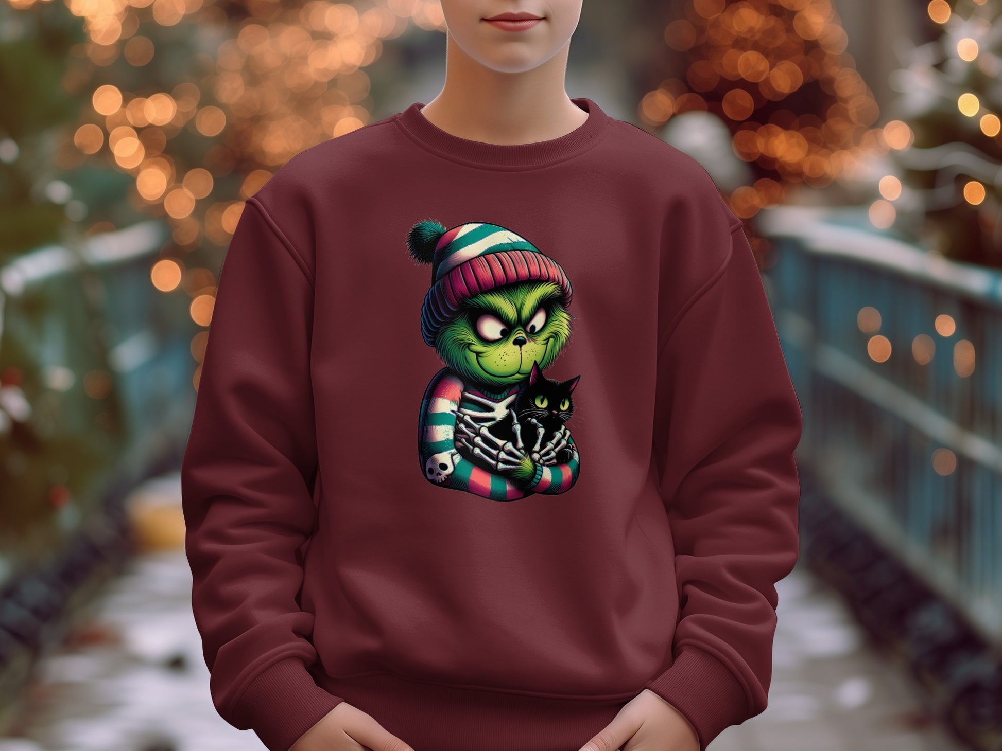 Grumpy Cartoon Character and Cat Themed Sweatshirt product