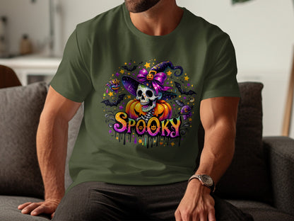 Spooky Skull with Hat Halloween T-shirt product type