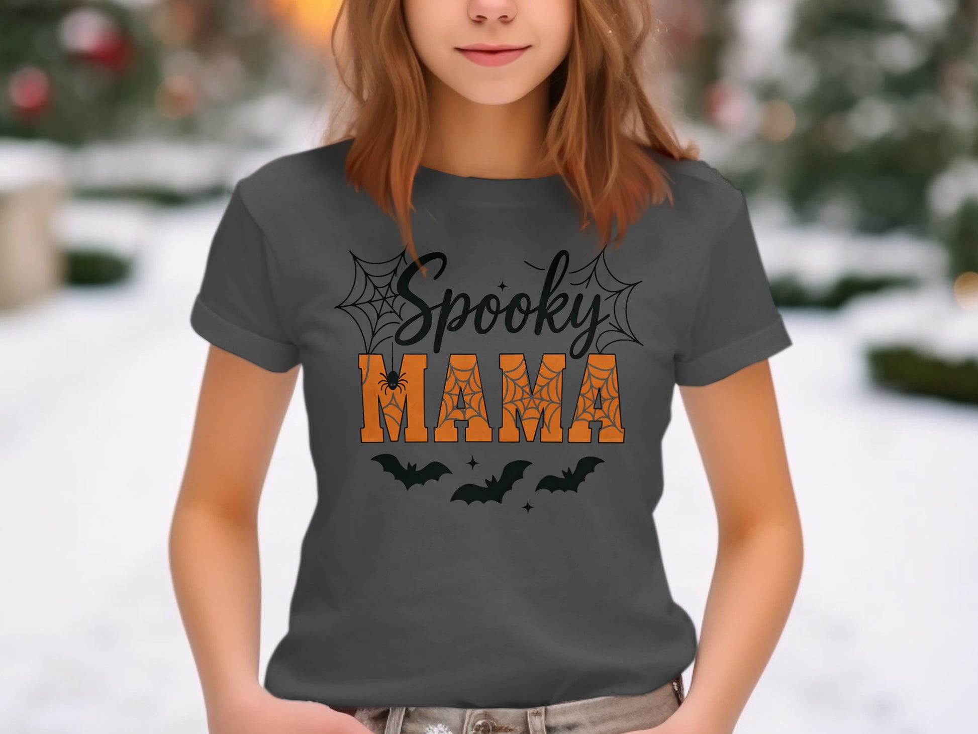 Spooky Mama Halloween Theme Graphic T-Shirt product