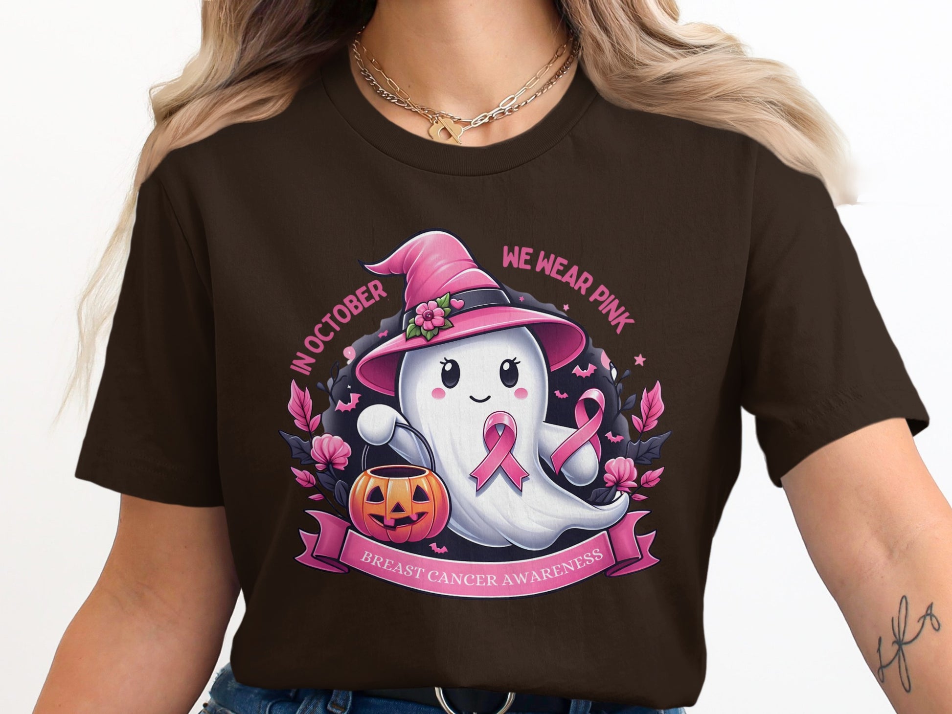 October Pink Breast Cancer Awareness Ghost Shirt Product