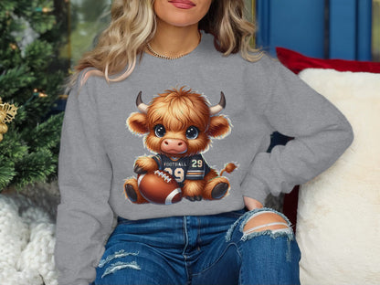Cute Cartoon Cow Football Fan Sweatshirt product type