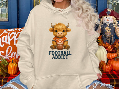Cute Cartoon Cow Football Addict Hoodie product