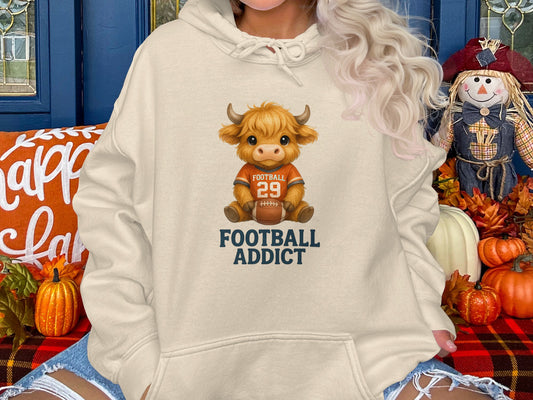 Cute Cartoon Cow Football Addict Hoodie product