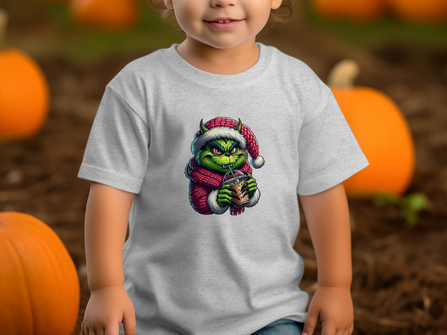 Cute Grinch Drinking Holiday Juice Toddler T-shirt product type