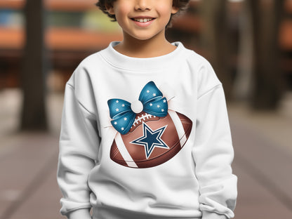 Kids Cute Football Bow Star Sweatshirt product type