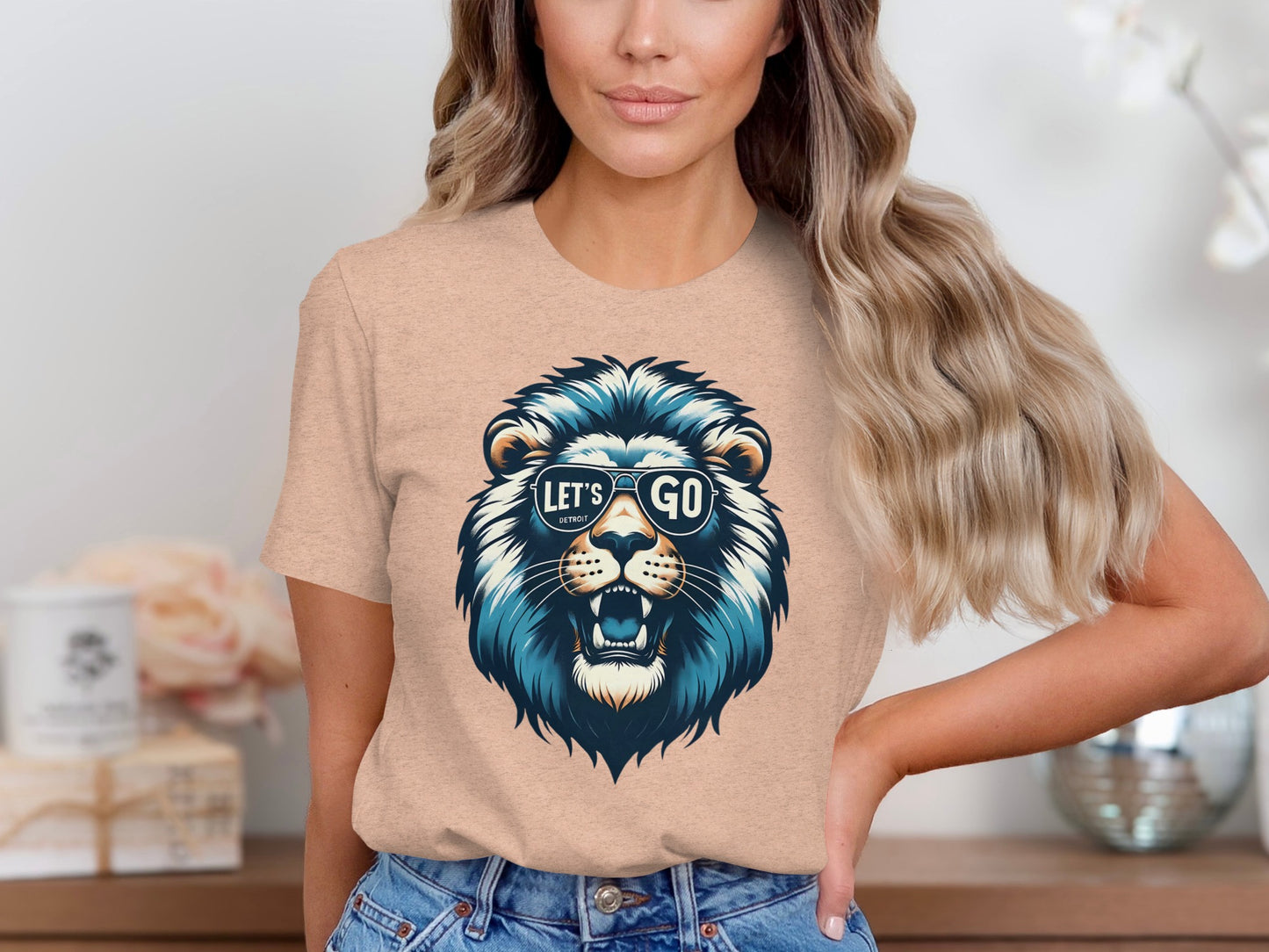 Let's Go Cool Lion Graphic Tee Shirt Product