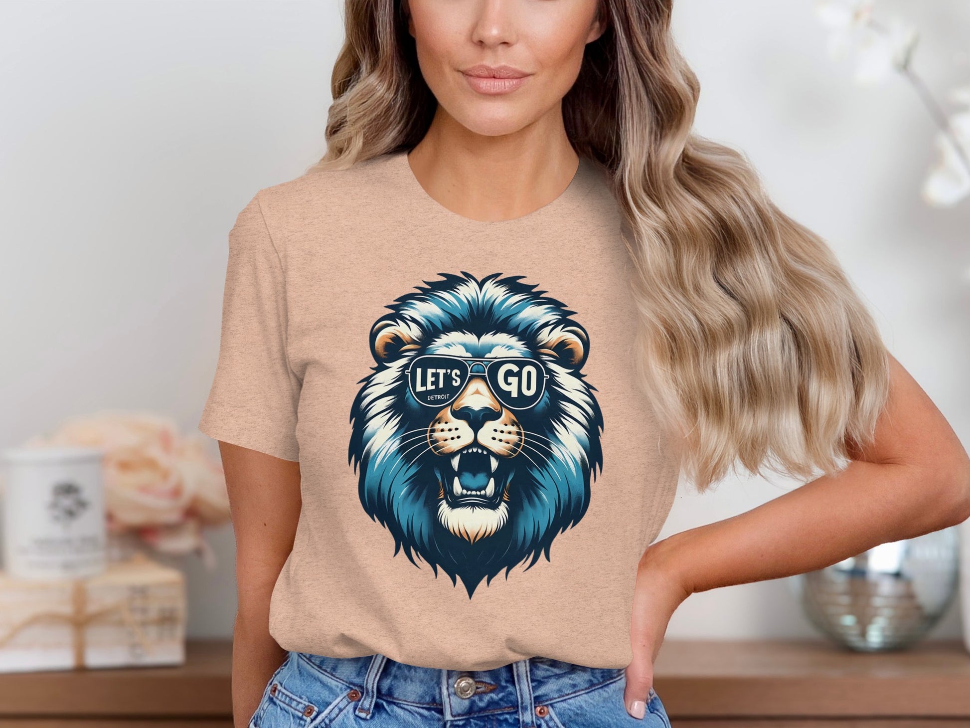 Let's Go Cool Lion Graphic Tee Shirt Product