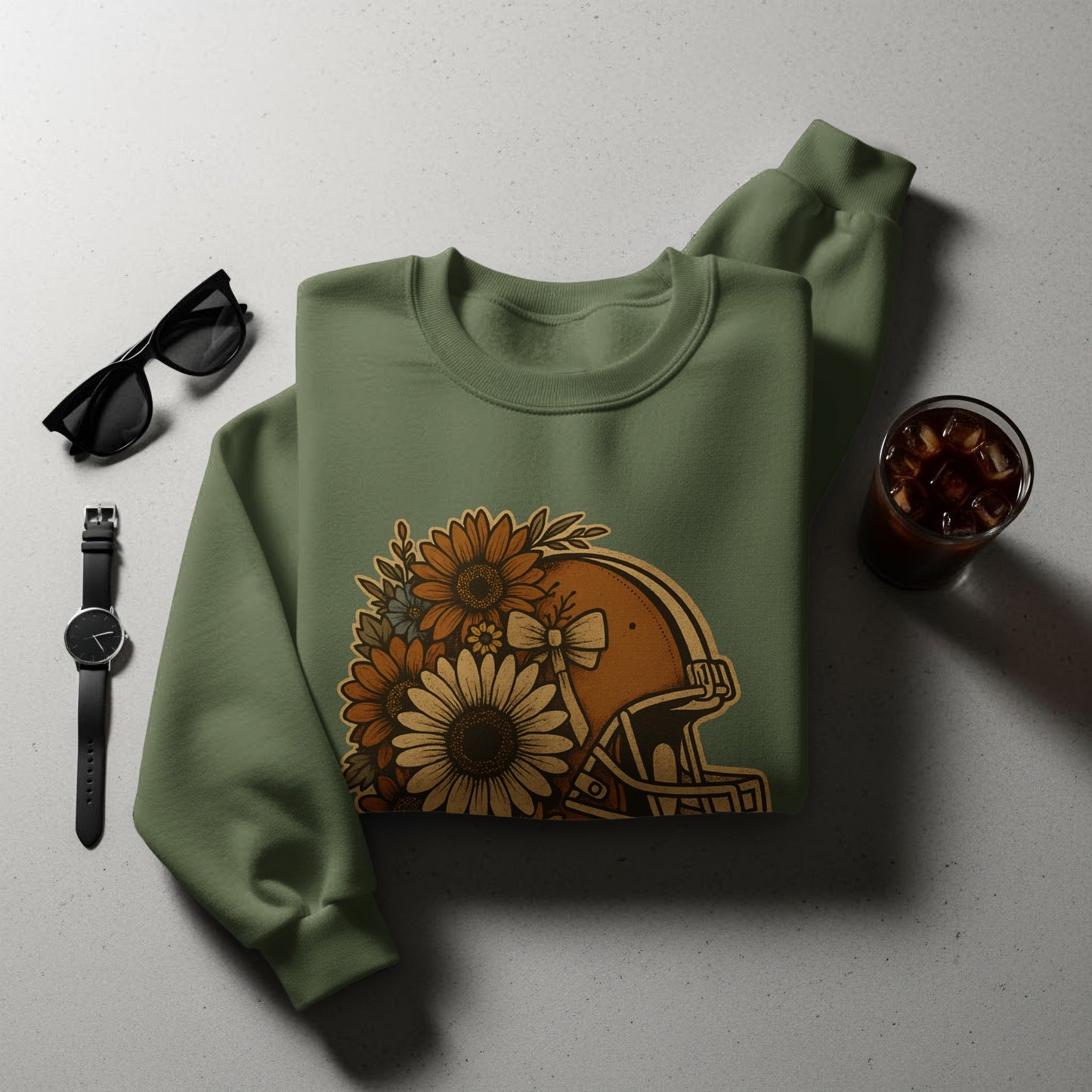Floral Football Helmet Graphic Sweater Fashion product