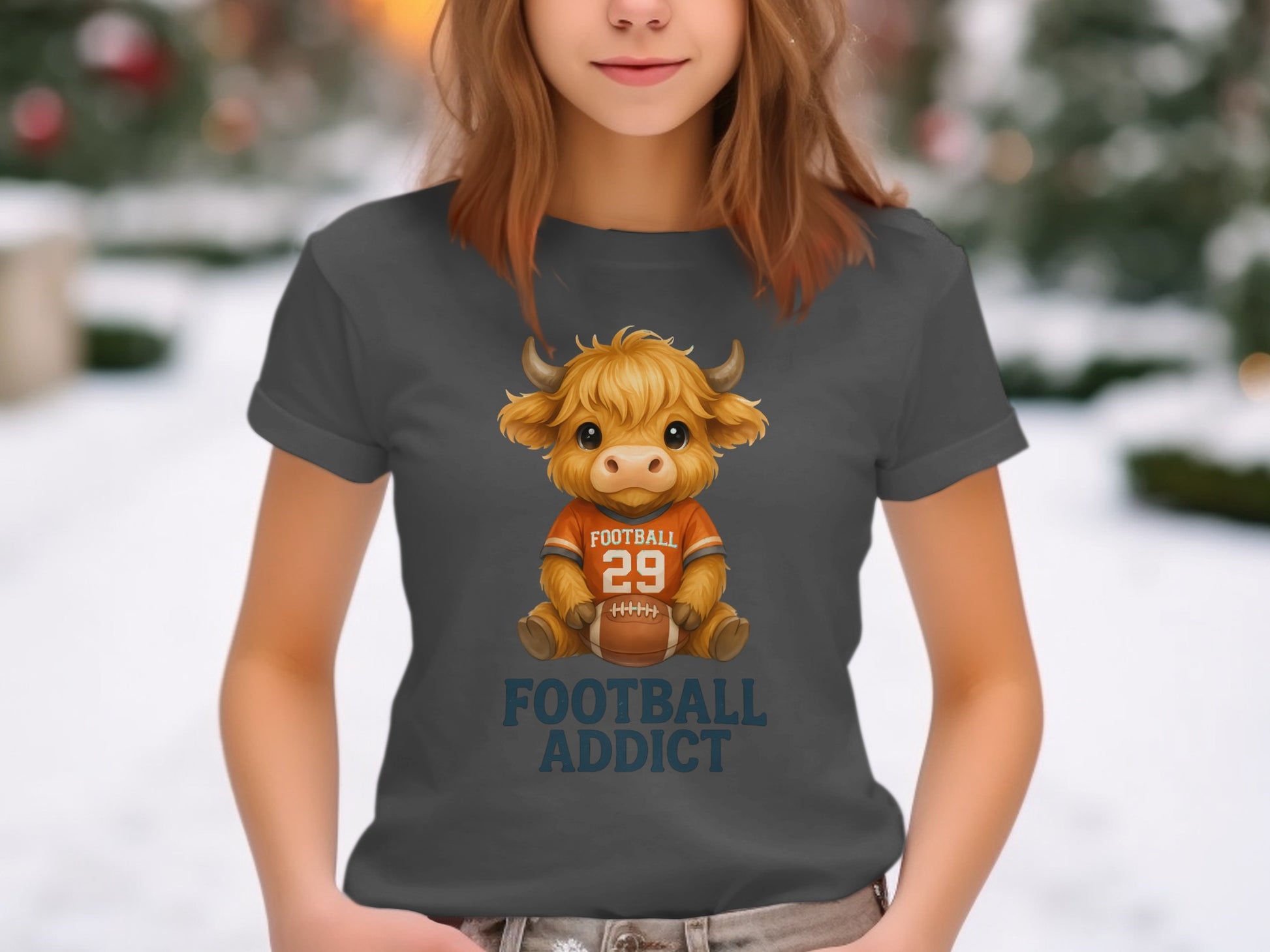 Football Addict with Cute Cow Football Shirt product type