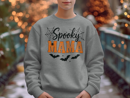 Spooky Mama Bats And Webs Holiday Sweatshirt product