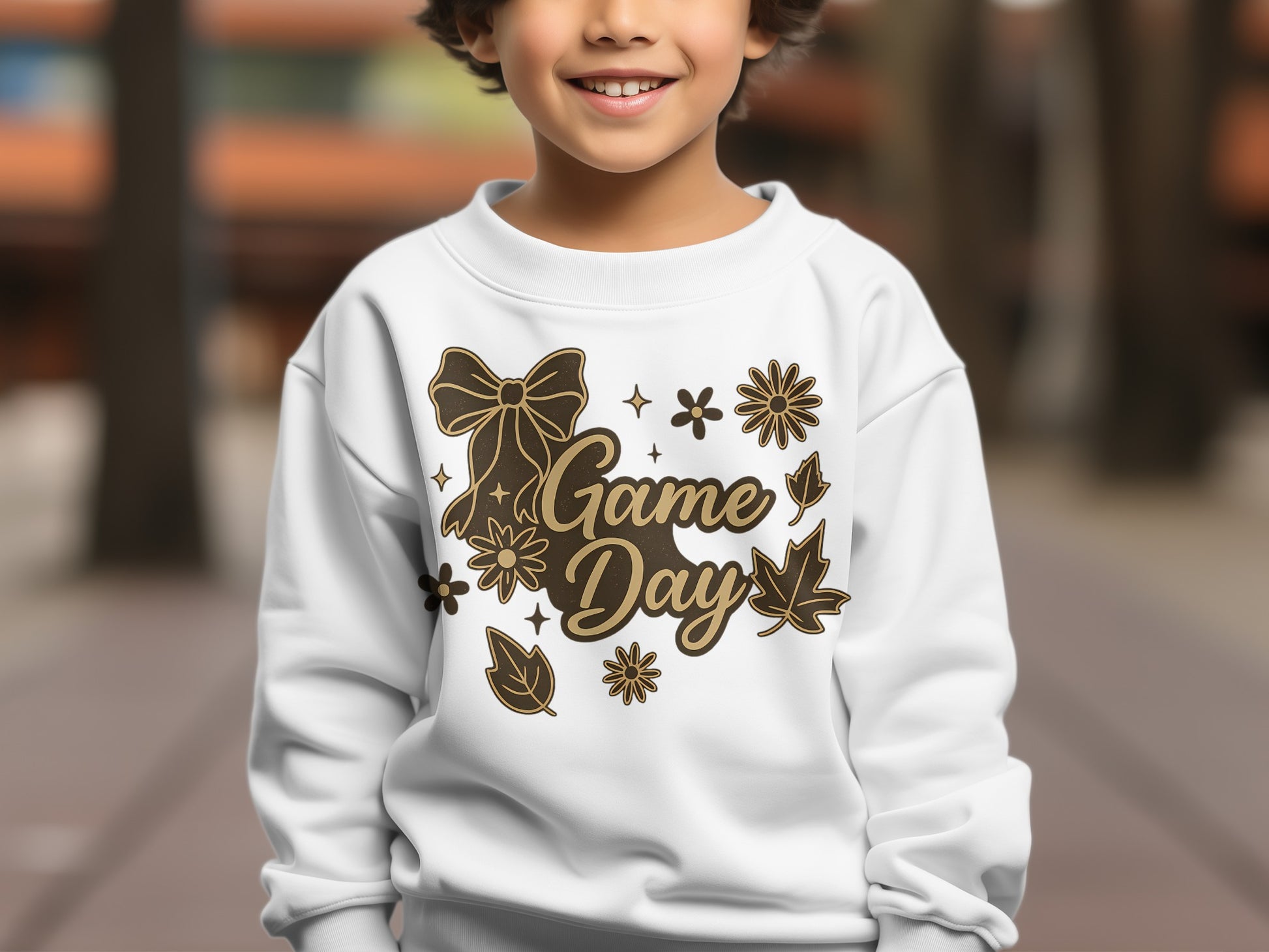 Cute Game Day Flowers and Bow Kids Clothing Product