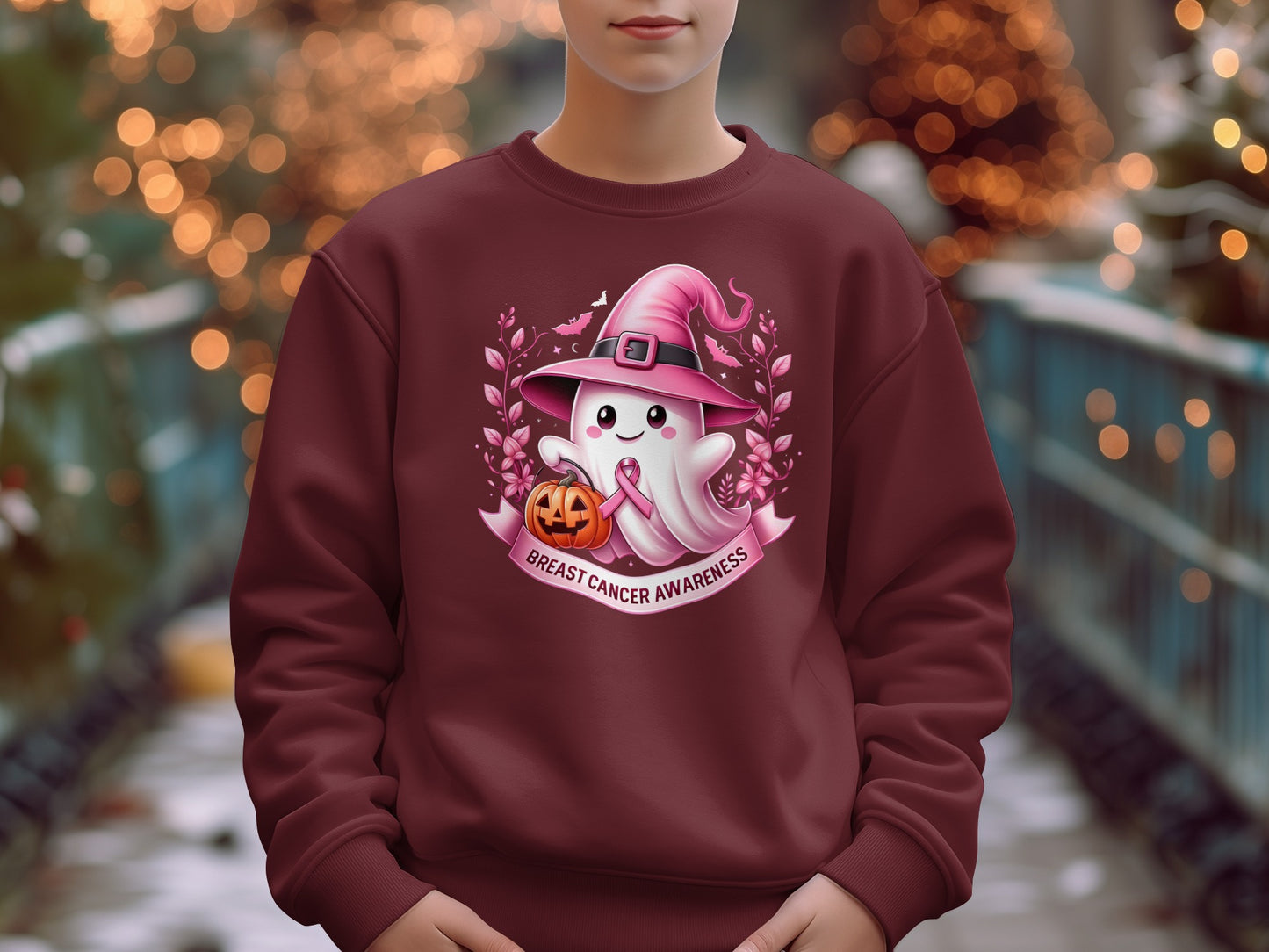 Breast Cancer Awareness Halloween Ghost Sweatshirt product