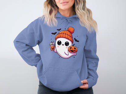 Adorable Ghost Halloween Hoodie with Pumpkin product