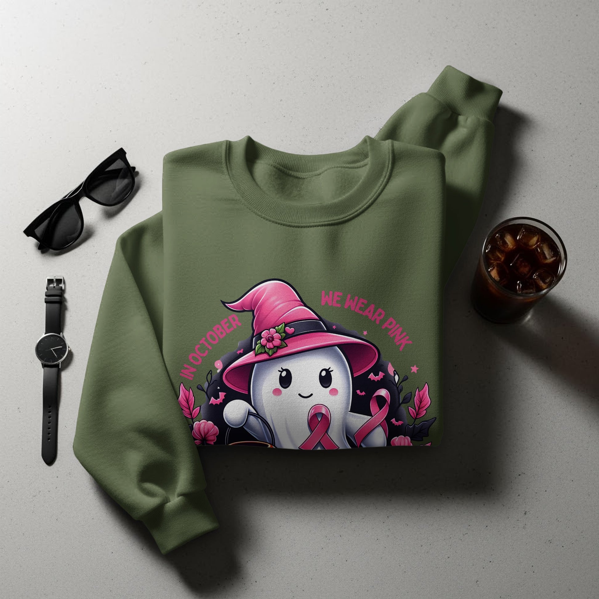 In October We Wear Pink Adorable Ghost Sweatshirt product