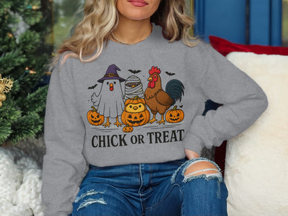 Funny Halloween Chick or Treat Sweatshirt product type