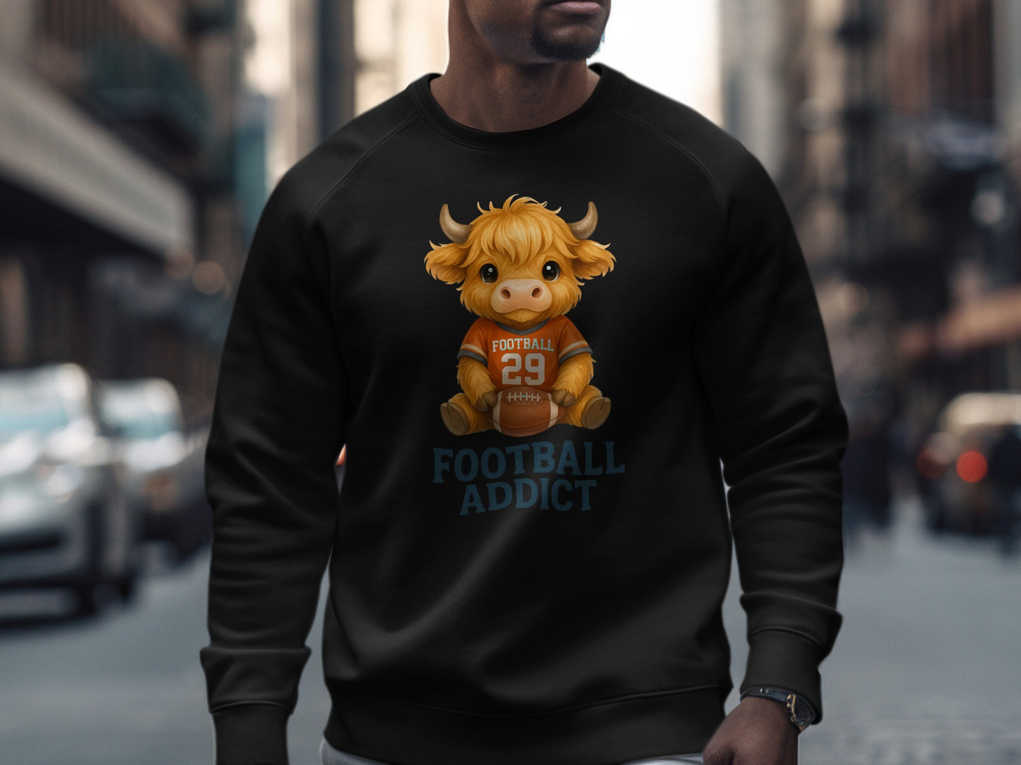 Adorable Football Addict Highland Cow Sweatshirt product