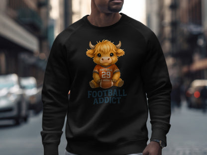 Adorable Football Addict Highland Cow Sweatshirt product