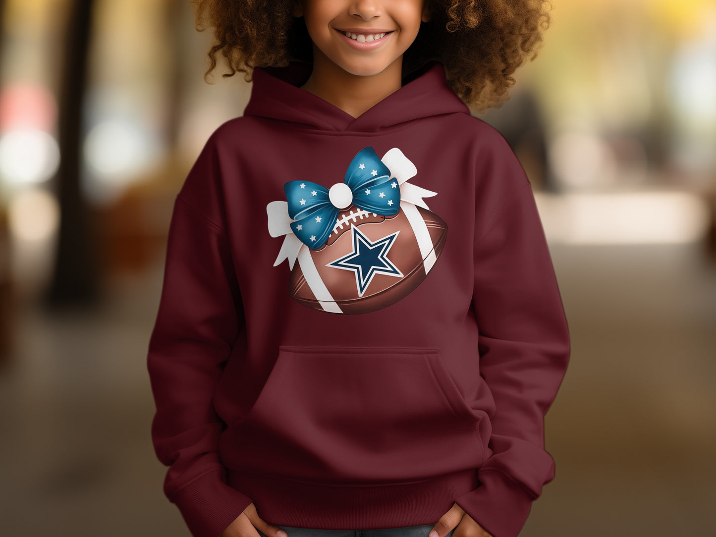 Kids Hoodie with Cute Football Bow Design Hoodie Product
