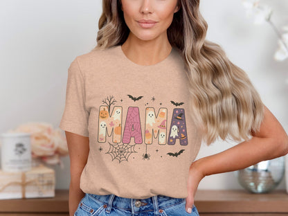 Cute Halloween Themed Mama Graphic Tee Shirt product type