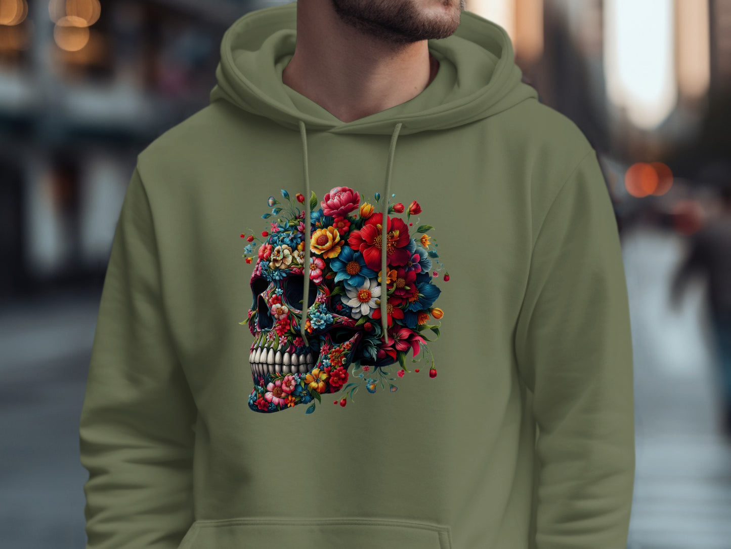Floral Skull Graphic Hoodie Perfect Streetwear Product Type
