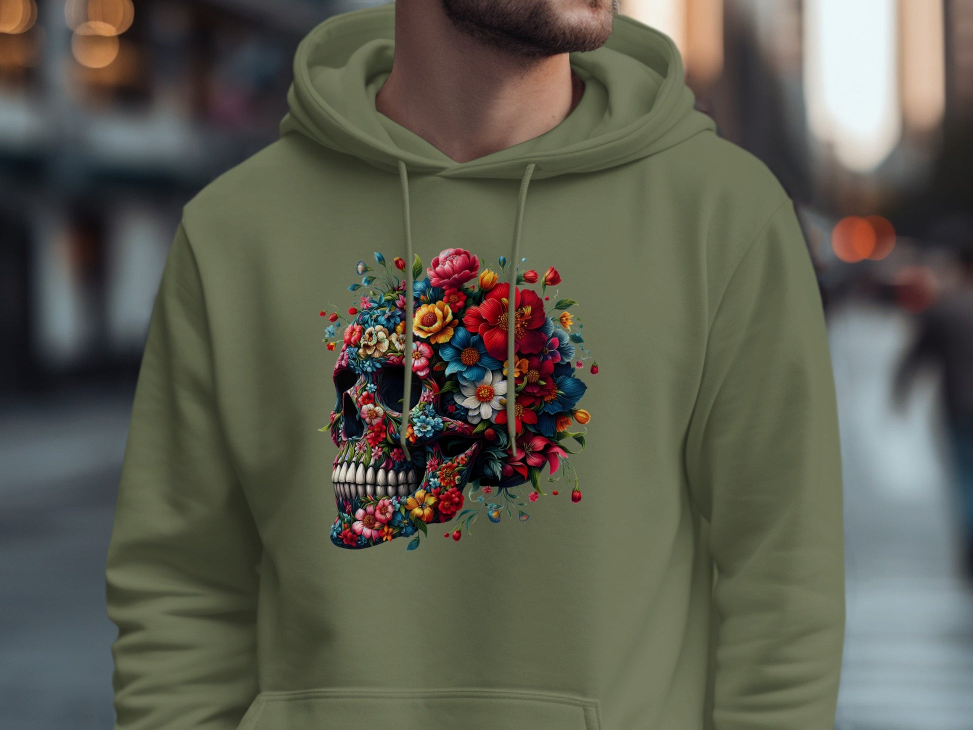 Floral Skull Graphic Hoodie Perfect Streetwear Product Type