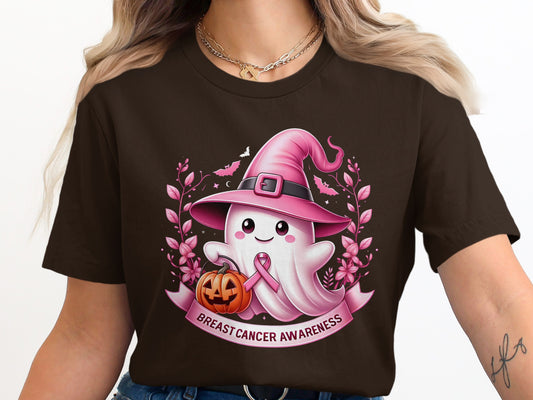 Breast Cancer Awareness Halloween Witch Apparel product