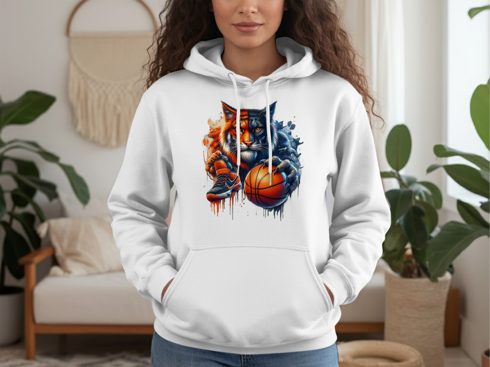 Fierce Basketball Cat Athletic Hoodie product