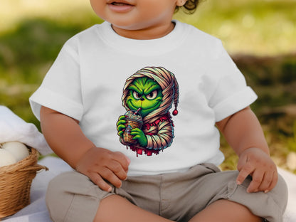 Adorable Grinch Holding Hot Cocoa Graphic Tee product type
