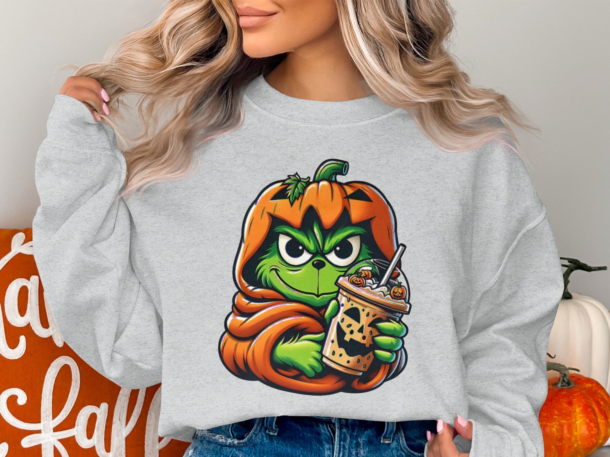 Grinch Pumpkin Spice Latte Halloween Sweatshirt product