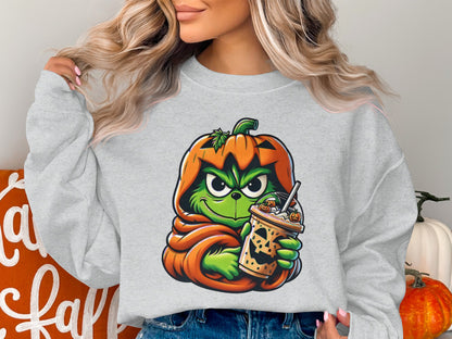 Grinch Pumpkin Spice Latte Halloween Sweatshirt product