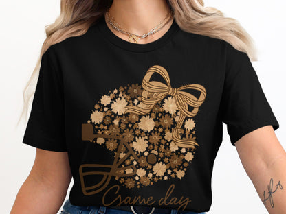 Game Day Floral Bow Graphic T-Shirt product