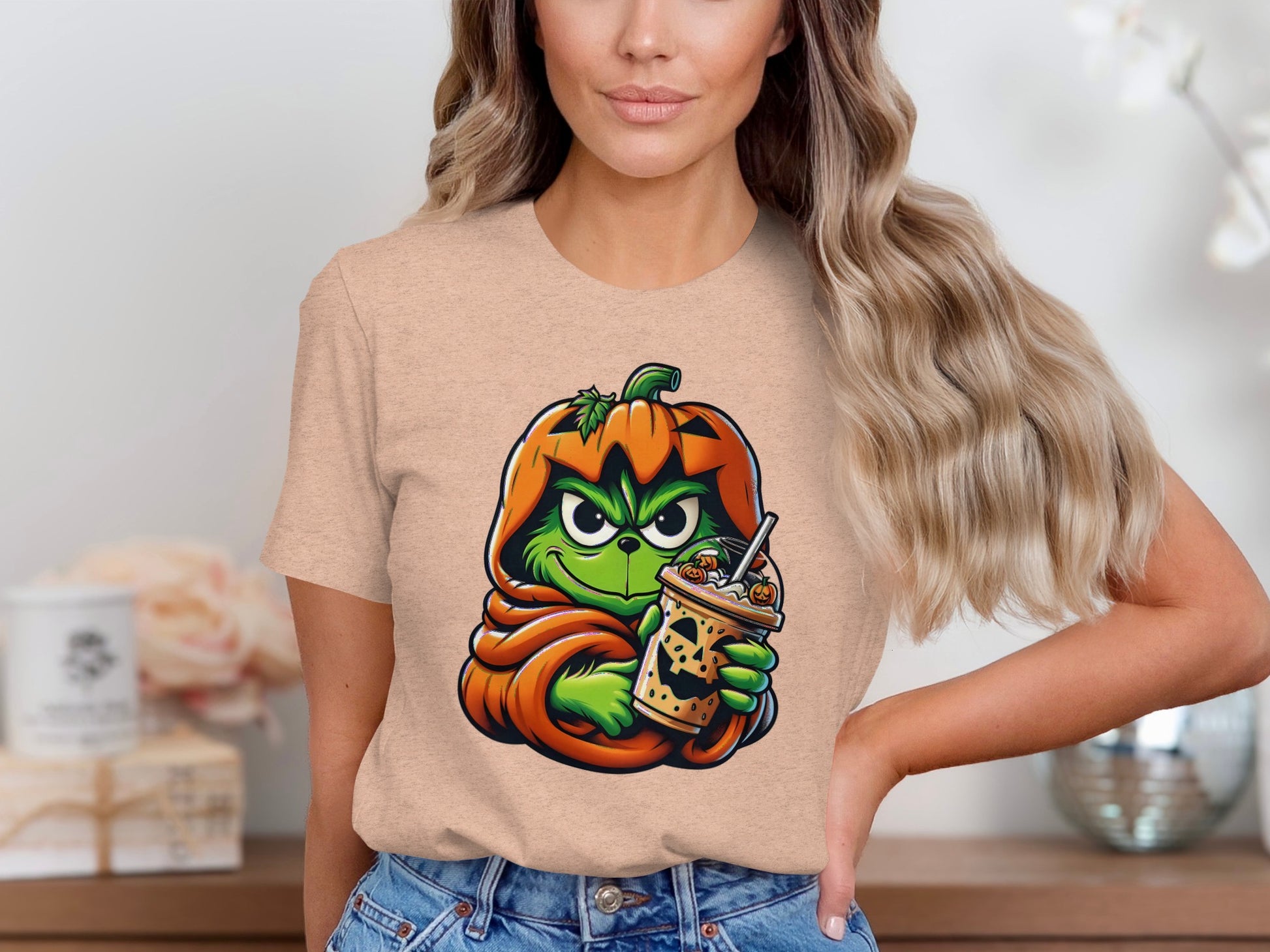 Festive Halloween Grinch Pumpkin T-shirt product