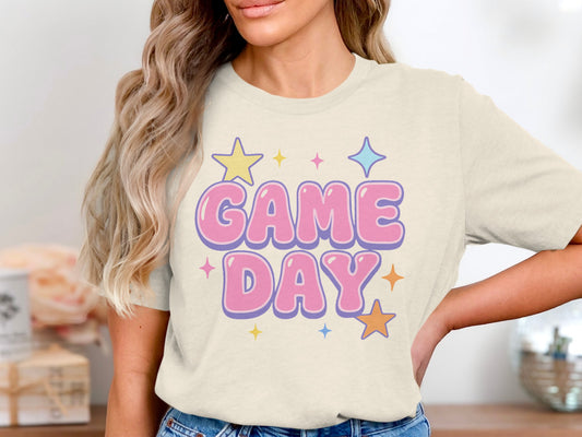 Game Day Stars and Letters Design T-shirt product type
