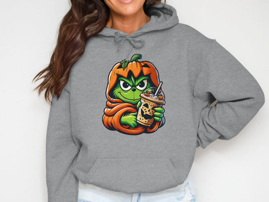 Halloween Green Character with Pumpkin Hooded product type