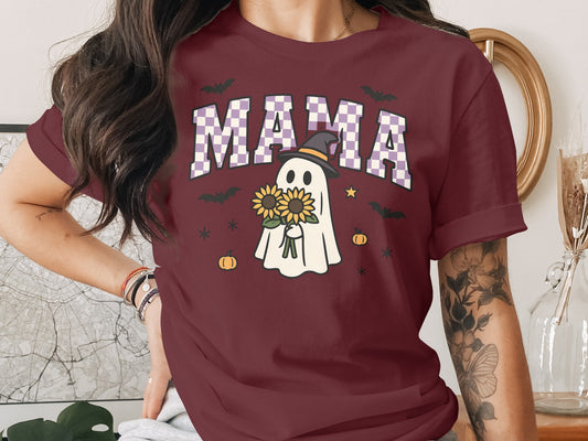 MAMA Ghost with Sunflower Halloween Graphic Shirt product