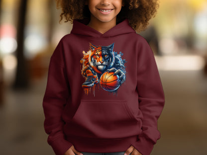 Fierce Basketball Cat Printed Red Hoodie product type