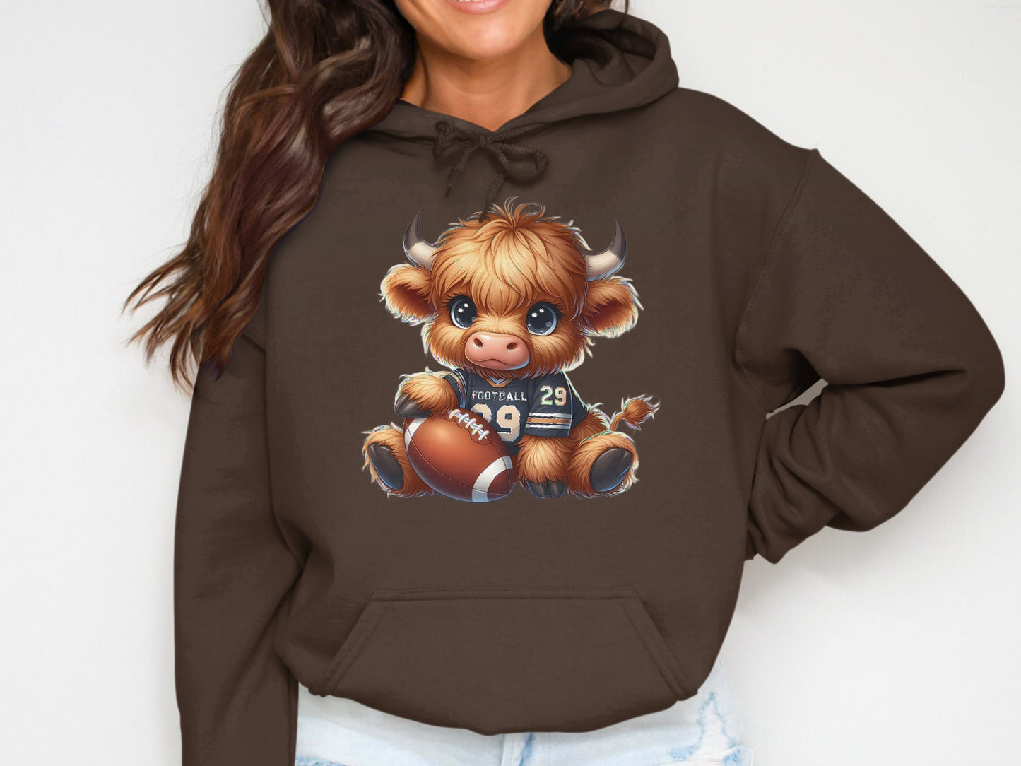 Cute Little Bull Playing Football Graphic Hoodie product